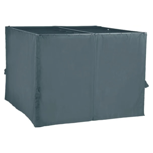 Rideaux pour tonnelle "Palmeira" 3x3m en polyester ardoise