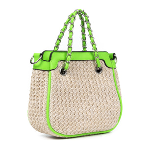 Barletta Bolso bandolera Mujer. Tejido Paja  Piel Sintética PU