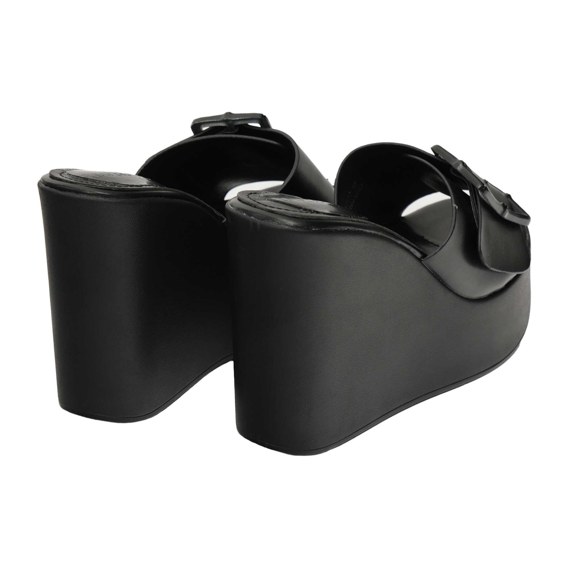 Ciabatta con zeppa - tacco 12,5 cm - plateaux 4,5 cm