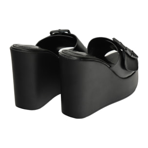 Ciabatta con zeppa - tacco 12,5 cm - plateaux 4,5 cm