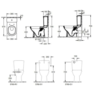WC à poser O.novo avec abattant frein de chute déclipsable