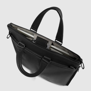 Piquadro Borsa porta pc e porta iPad® in pelle con protezioni antiurto e RFID, espandibile