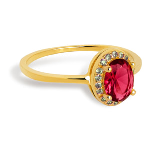 Anillo Strawberry Colors Plata Baño Oro