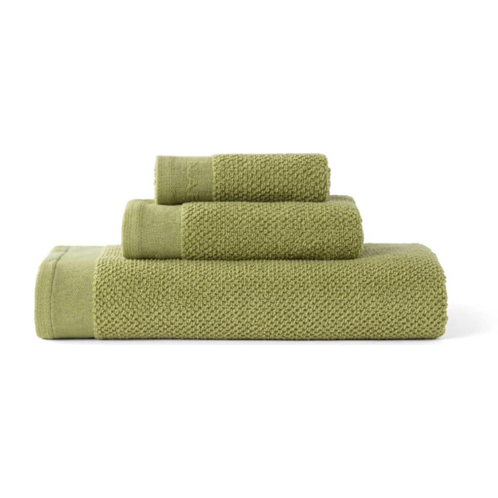 Set de 3 toallas LIVING - 500 gr/m2 - 30x50+50x90+90x150 cm verde