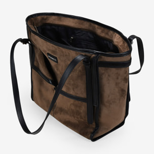 Bolso de hombro marrón con hebillas