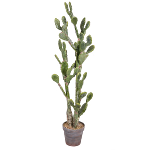 Cactus Opunthia Con Vaso. Altezza 130 Cm - Pezzi 1 - 40X130X40cm - Colore: Altro - Bianchi Dino - Piante Artificiali