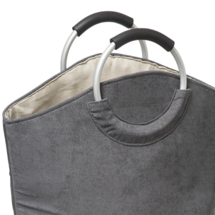 Panier à linge velours "Trio" gris anthracite