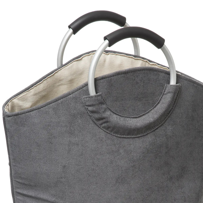 Panier à linge velours "Trio" gris anthracite