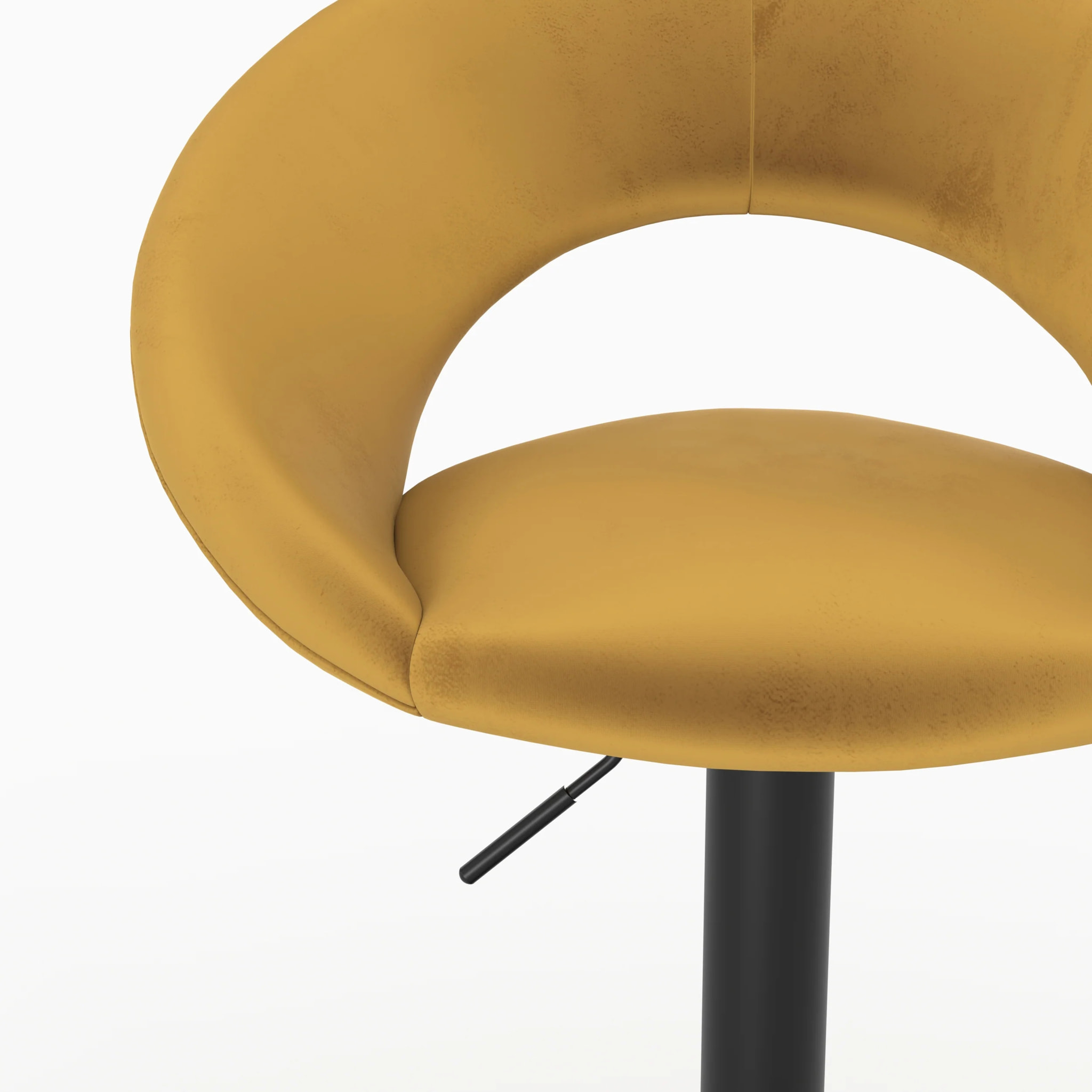 Lot de 2 chaises de bar en velours jaune curry 61/76,5 cm - Cloclo