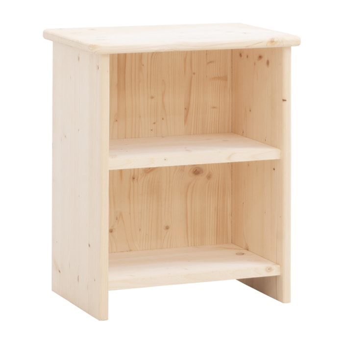 Mesita de noche de madera maciza en tono natural de 50x42cm Alto: 50 Largo: 42 Ancho: 27