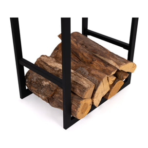 Range bûches vertical avec étagères 170cm