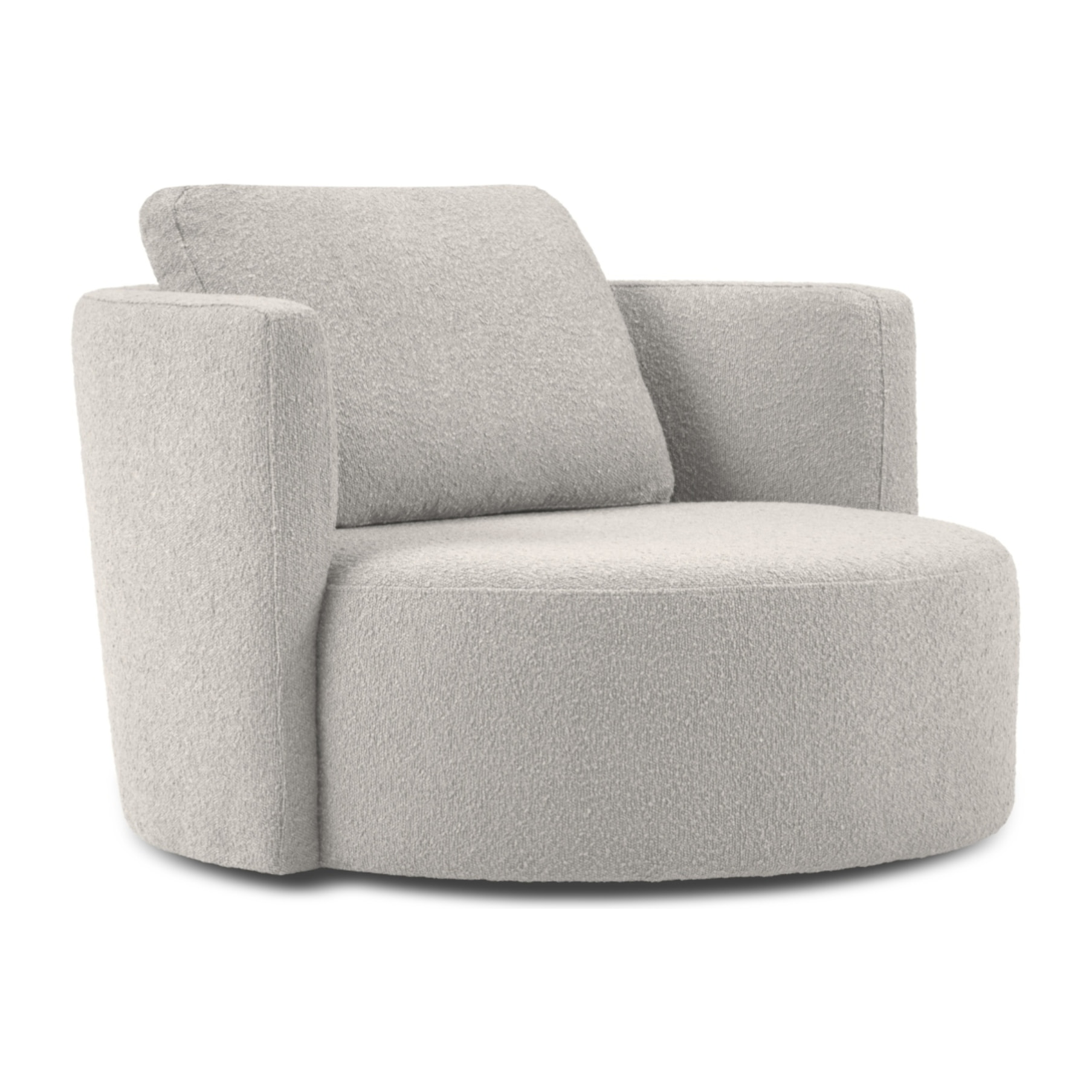 Fauteuil xl pivotant "Adam" bouclé gris clair