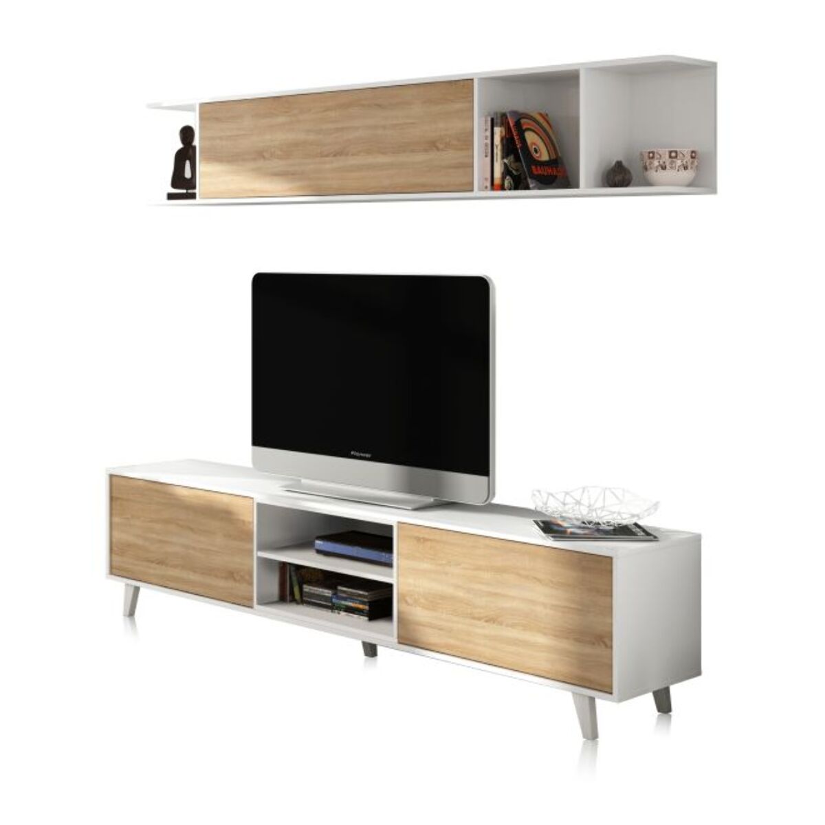 Salón Niva Blanco Brillo - Roble Canadian