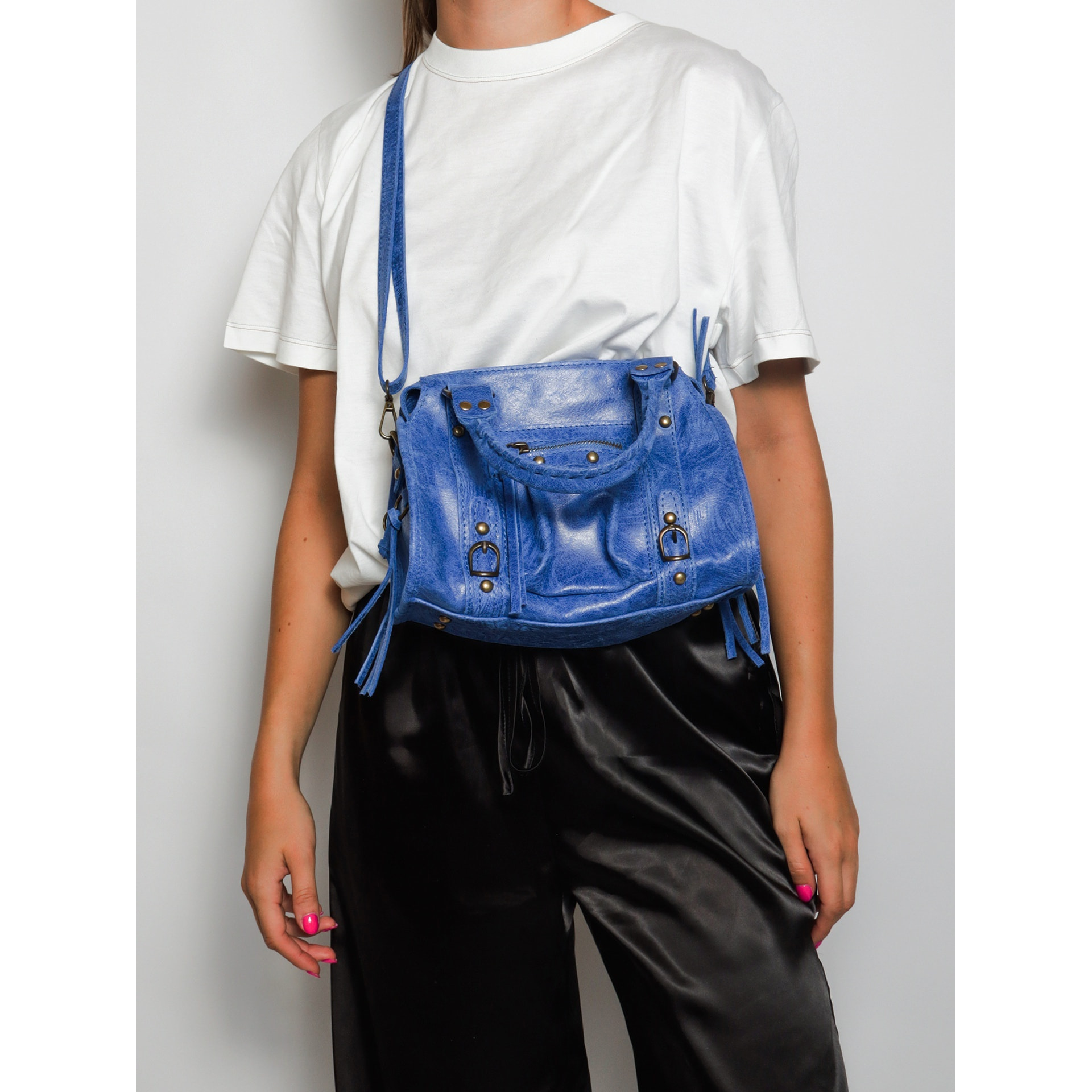 Borsa a spalla da donna - Modello Erisia - Vera pelle - 25.0 x 15.0 x 10.0 cm
