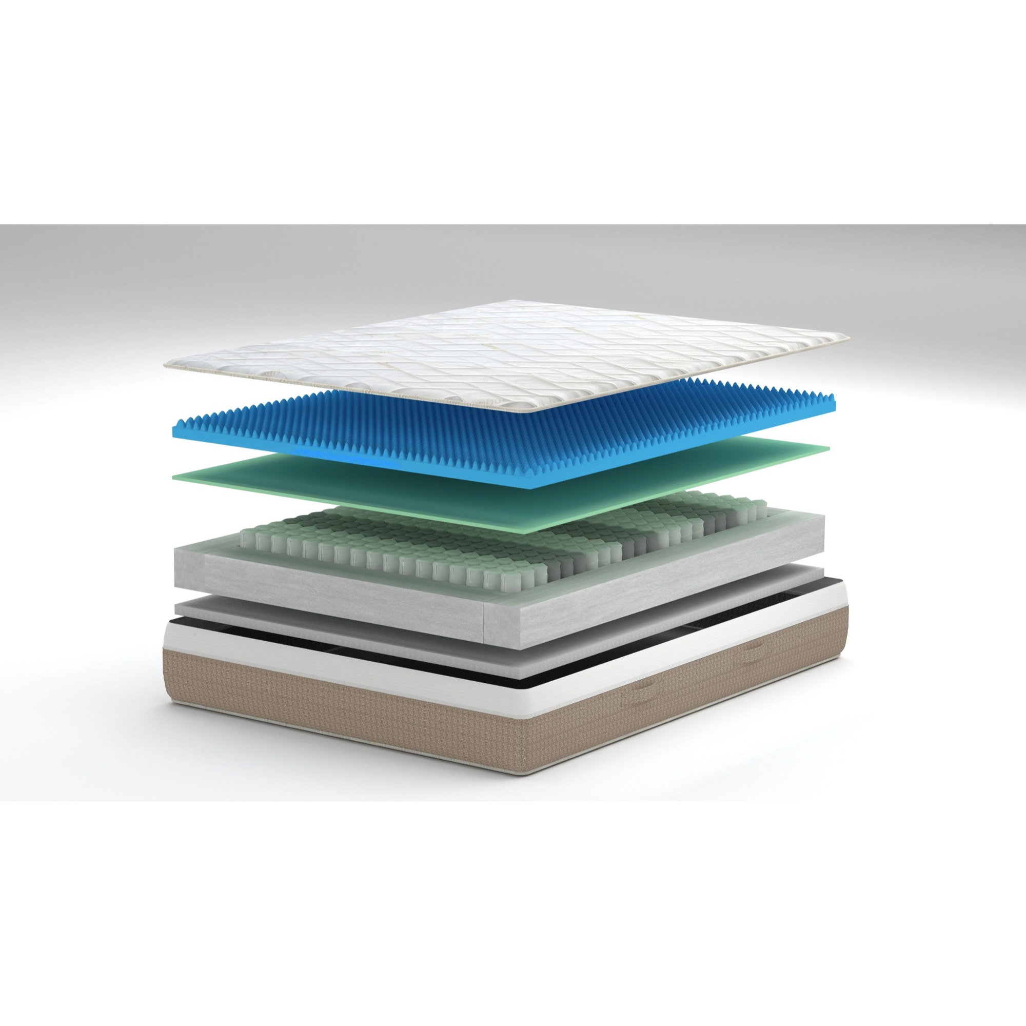 Materasso 800 molle Indipendenti e Memory Acquagel,ortopedico,160x190x25 cm