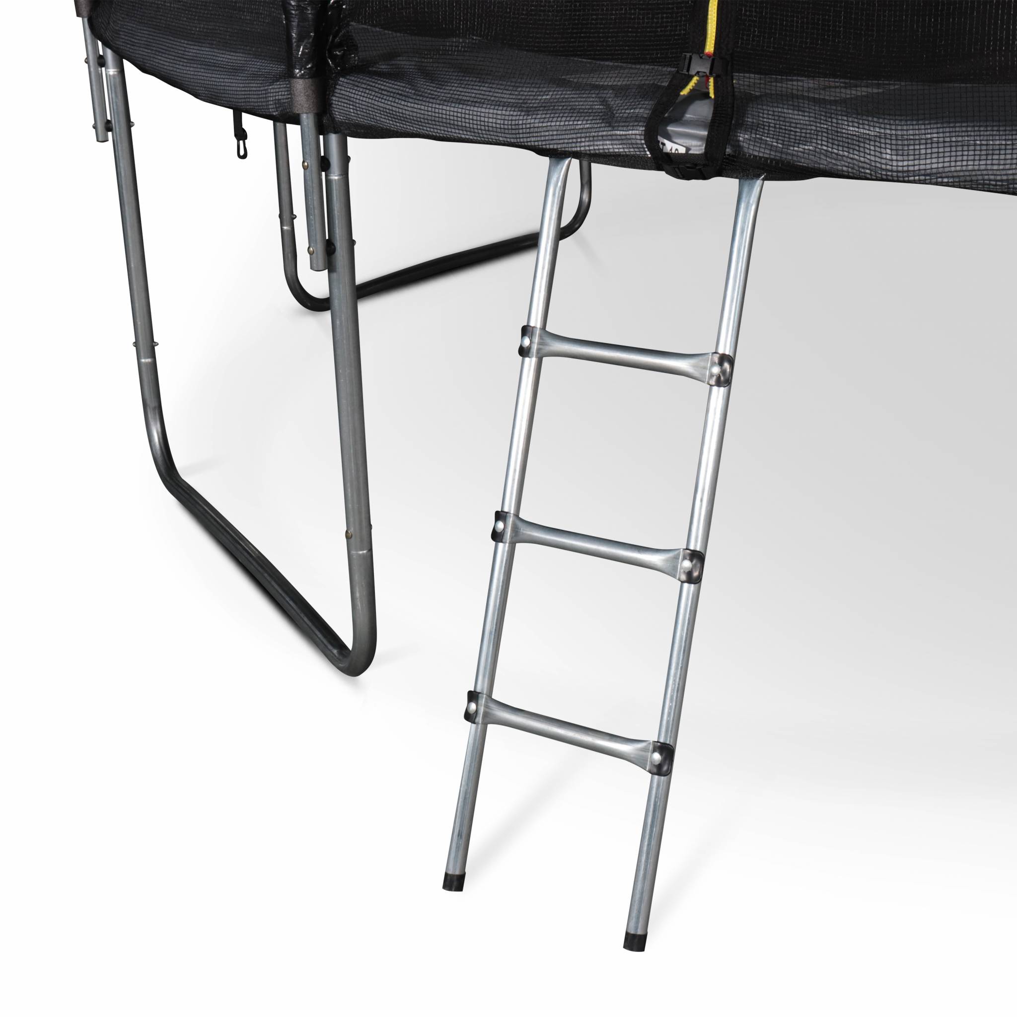 Trampoline 490cm gris avec filet de protection. échelle. bâche. filet pour chaussures. kit d'ancrage - Jupiter XXL - Trampoline de jardin 490 cm 4m|Qualité PRO.|Normes EU.