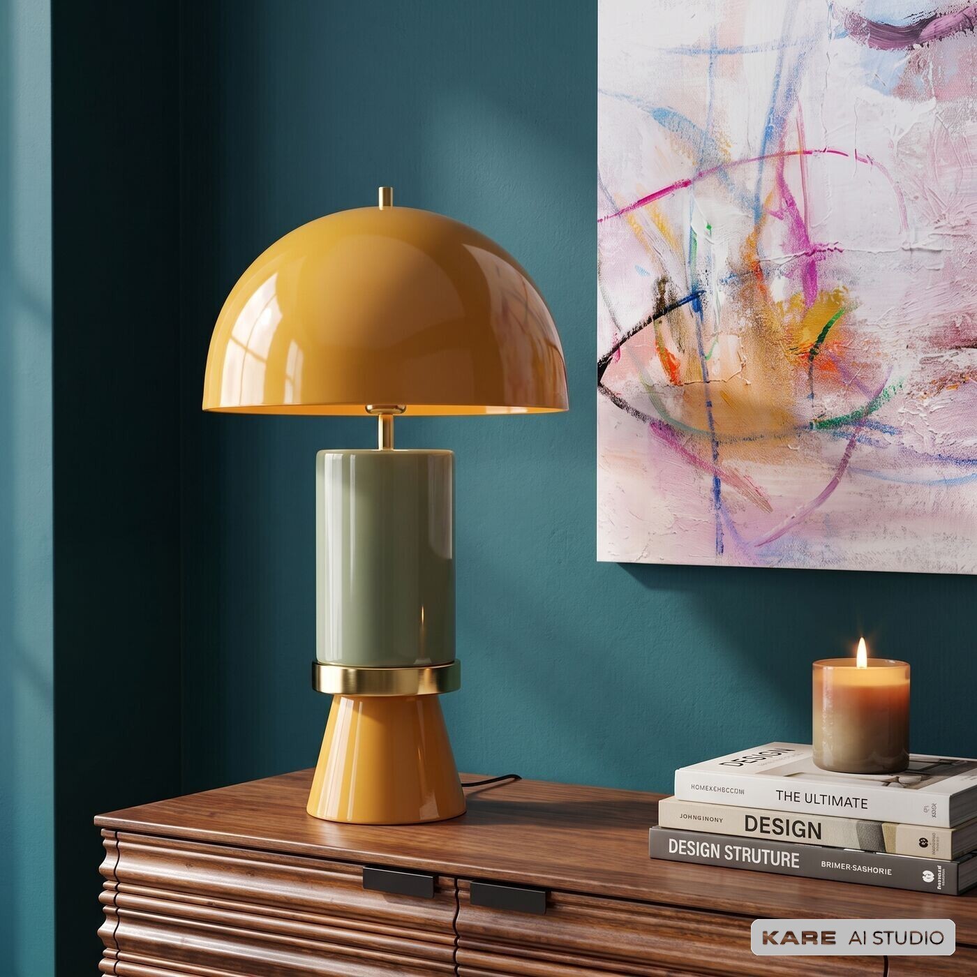 Lampe Josy jaune et verte Kare Design