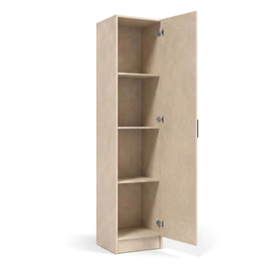 Armario de 1 puerta en efecto microcemento beige 37x180 cm Multi Useful Microcemento Beige