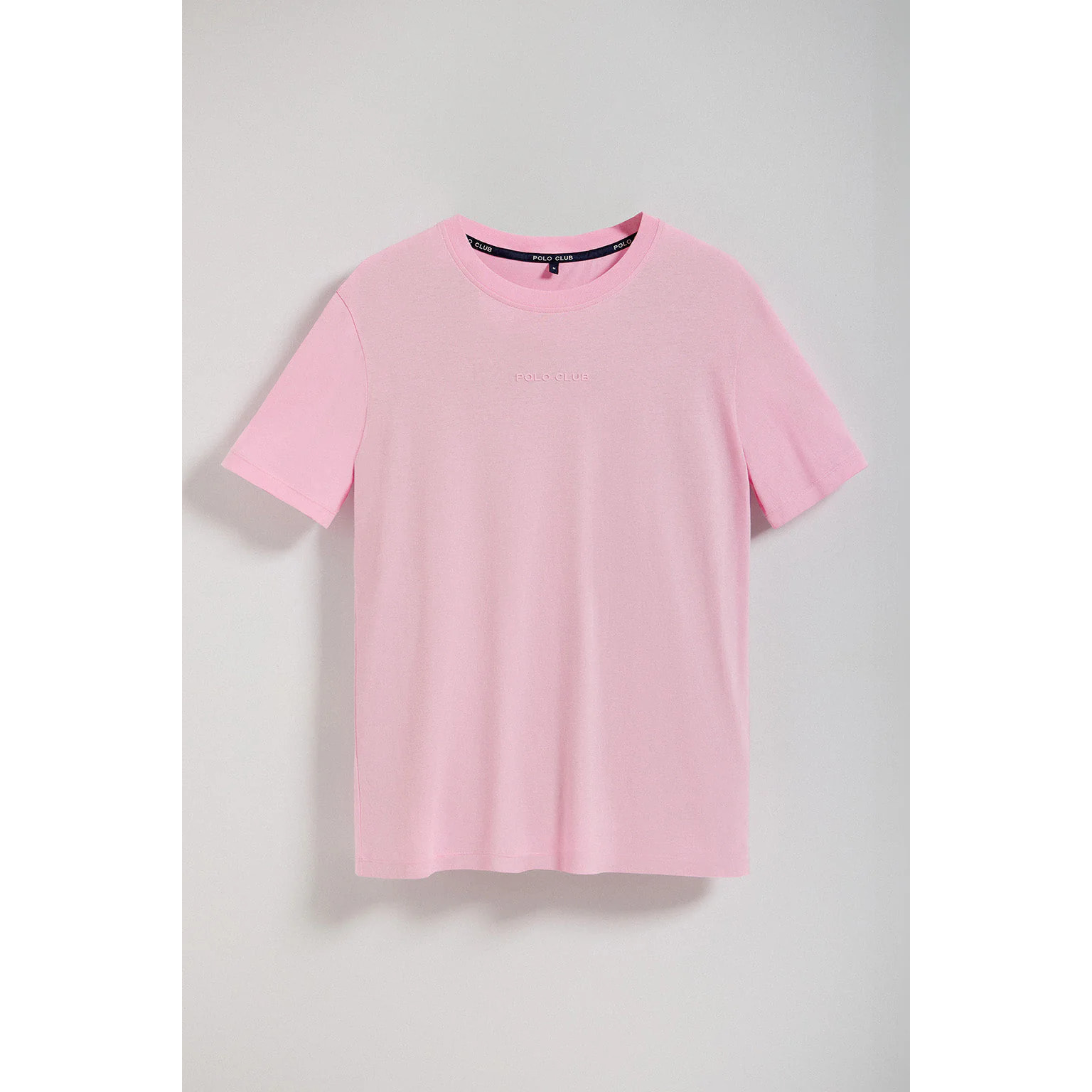 Camiseta Surfer loose fit rosa con logo minimal engomado Polo Club