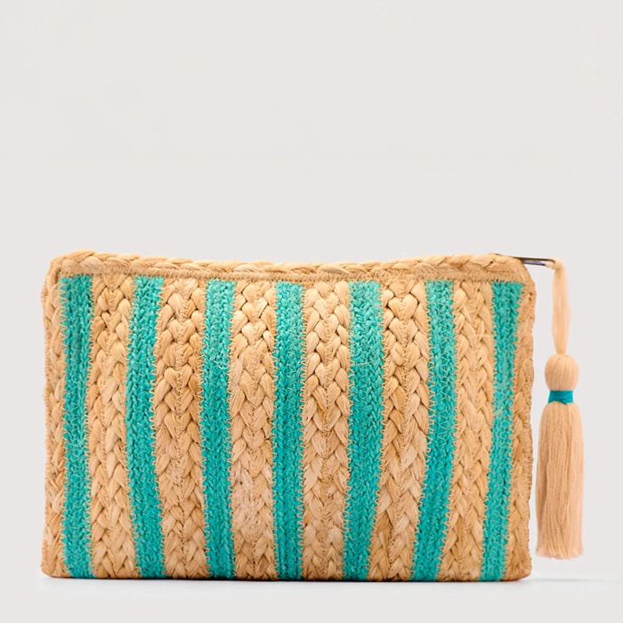 Bolso De Mano Turquesa - Kalamkari