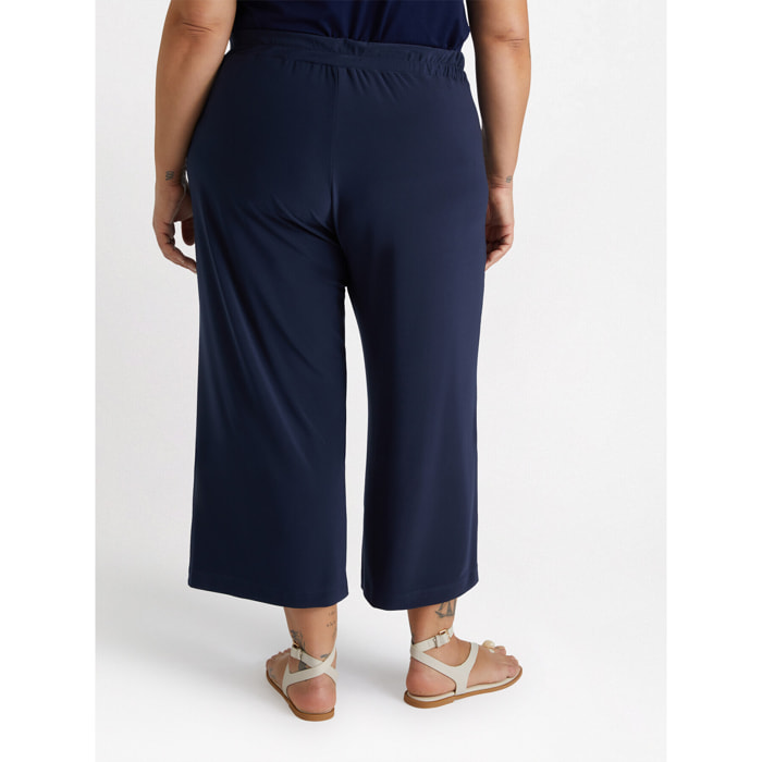 Fiorella Rubino - Pantalon large raccourci en jersey - Azul