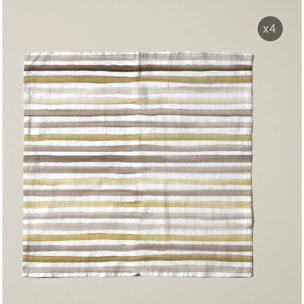 Lot de 4 serviettes Naiara Marron