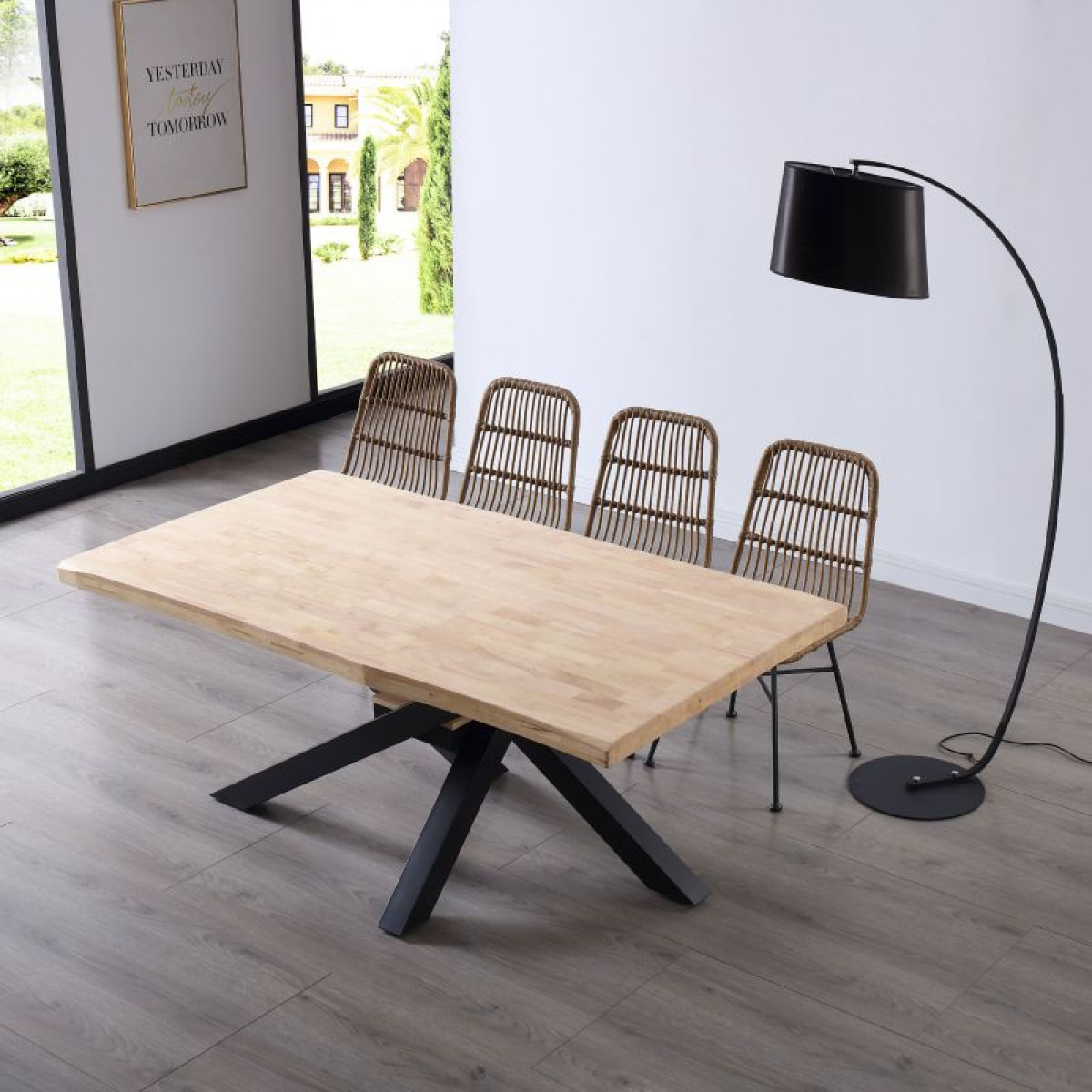 Mesa de comedor Xena Fit 180 Negro - Roble