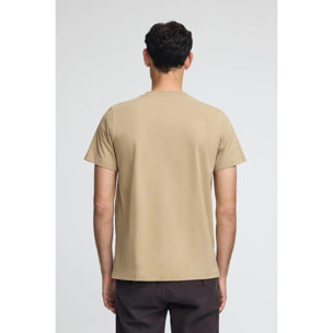 Camiseta marrón claro con cuello redondo y bordado Rigby Go