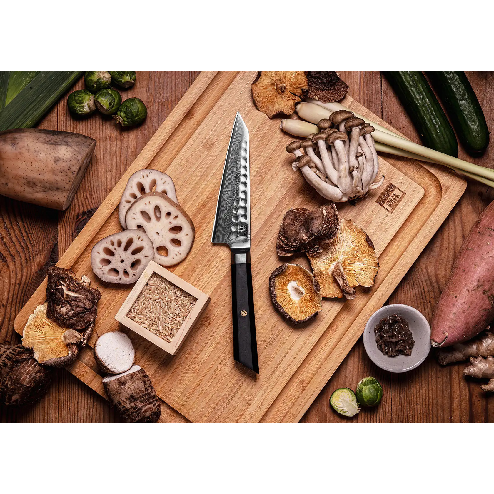 Couteau Universel Petty Bunka | Lame 135 mm | Acier Inoxydable Japonais Damas Japonaise 440C