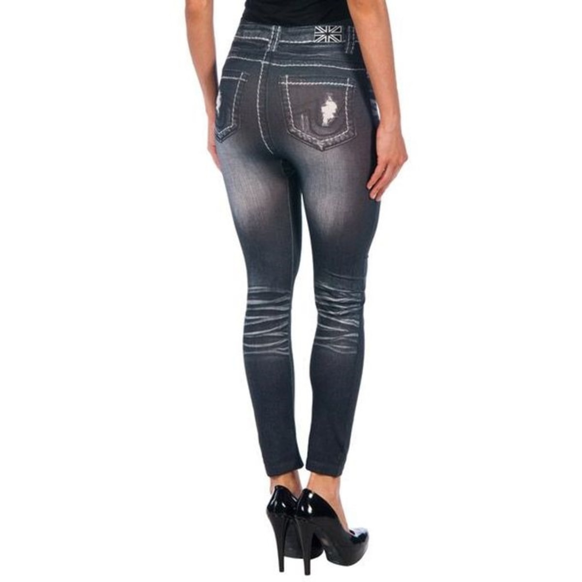 Legging rasgados gris