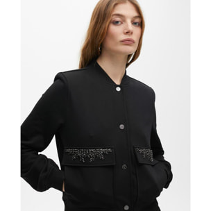 Bomber con dettagli tasche gioiello