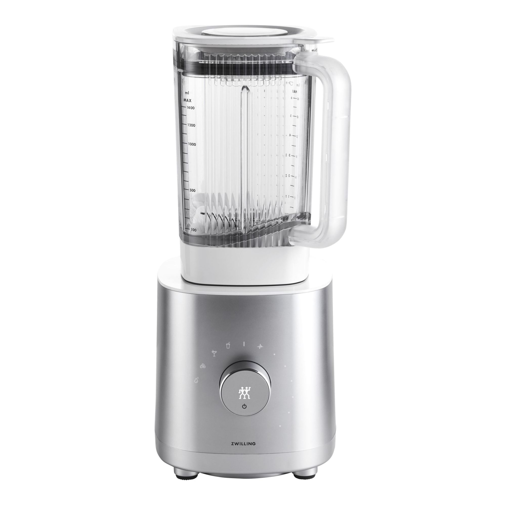 ZWILLING Blender Universel, 5 Programmes, 1,4 Litres, 1200W, 220-240V, Moteur DC, Prise UE, Argent, série Enfinigy