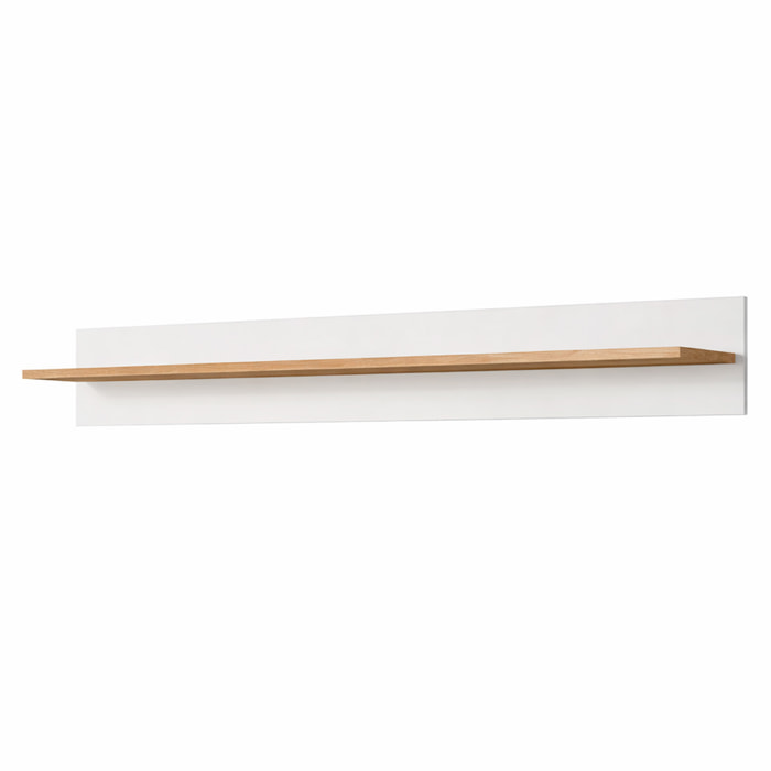 Mensola Da Soggiorno Parete Muro Ripiano Libri Oggetti Decorativa Salotto Arredo Design Moderno Minimal Living Abbinabile 138x20x20 Cm Bianco E Rovere