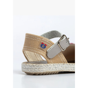 Conguitos - Sandali estivi in juta con zeppa per bambina comodi