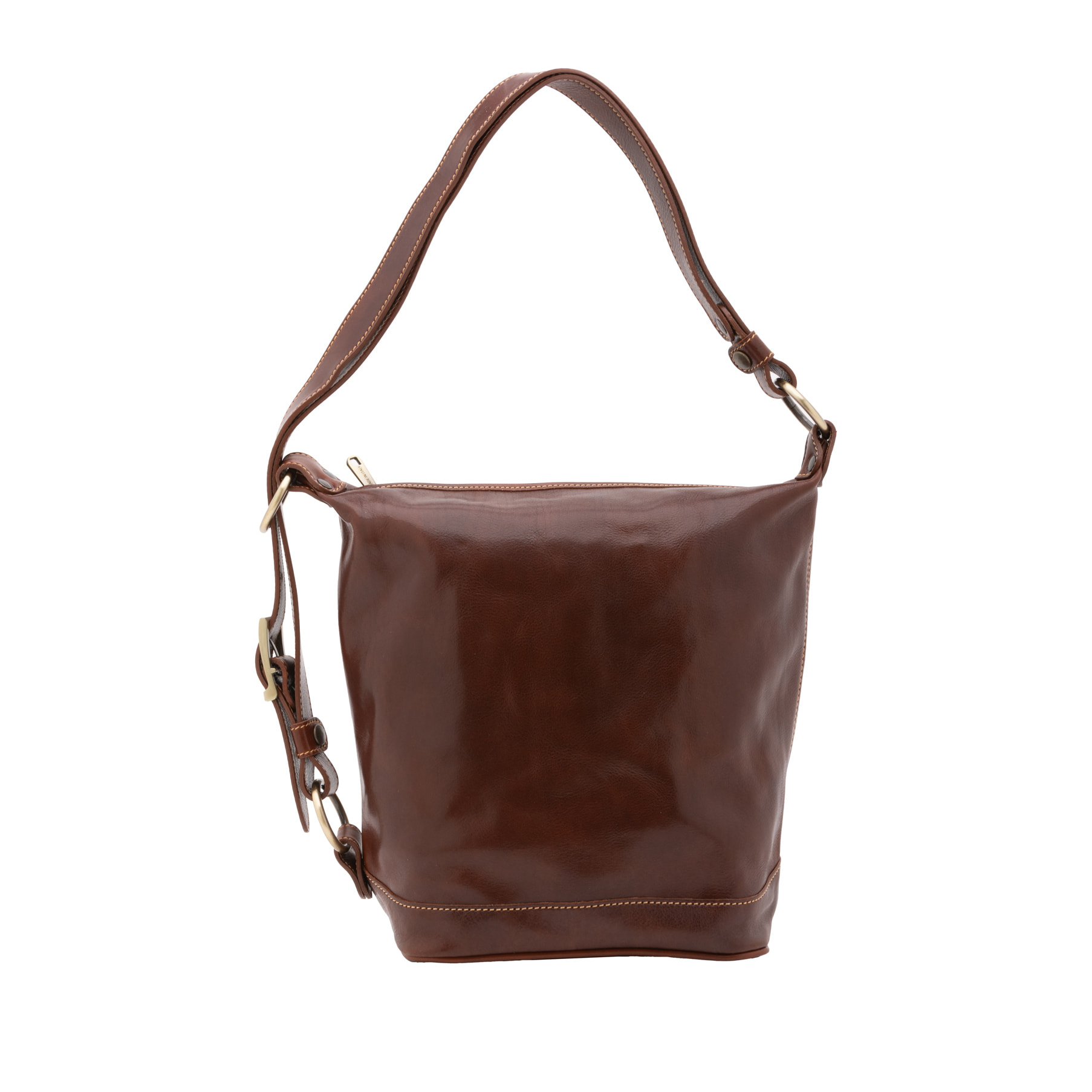 Borsa a secchiello  da donna In Vera pelle Made in Italy 34x33x15 cm