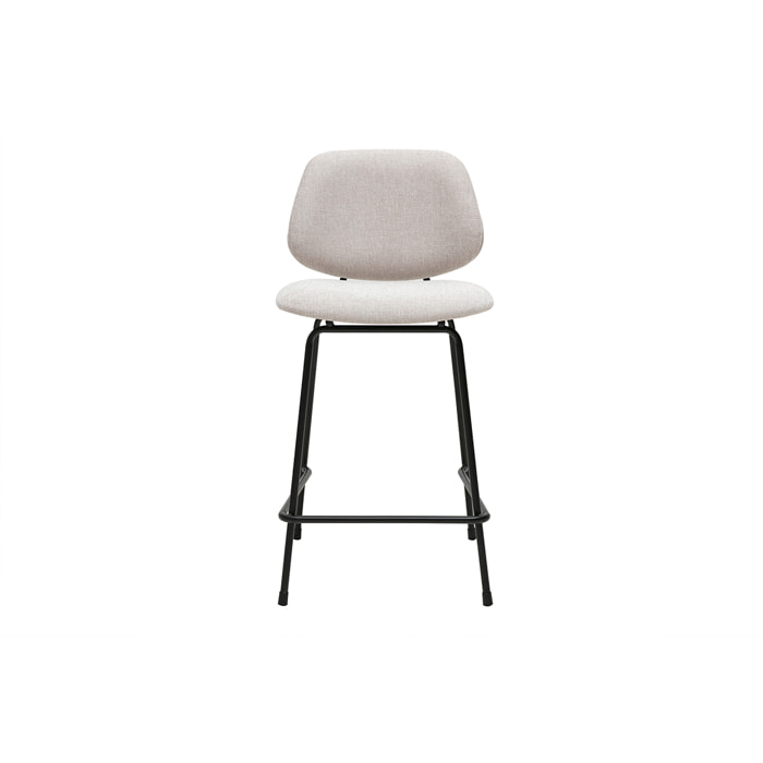 Tabourets de bar en tissu effet velours texturé beige et métal H66.5 cm BARNET (lot de 2)