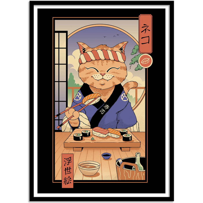 Affiche - Sushi cat in Edo - Vincent Trinidad