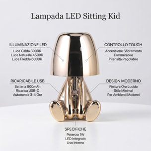 Lampada LED Sitting Kid in ABS - ORO