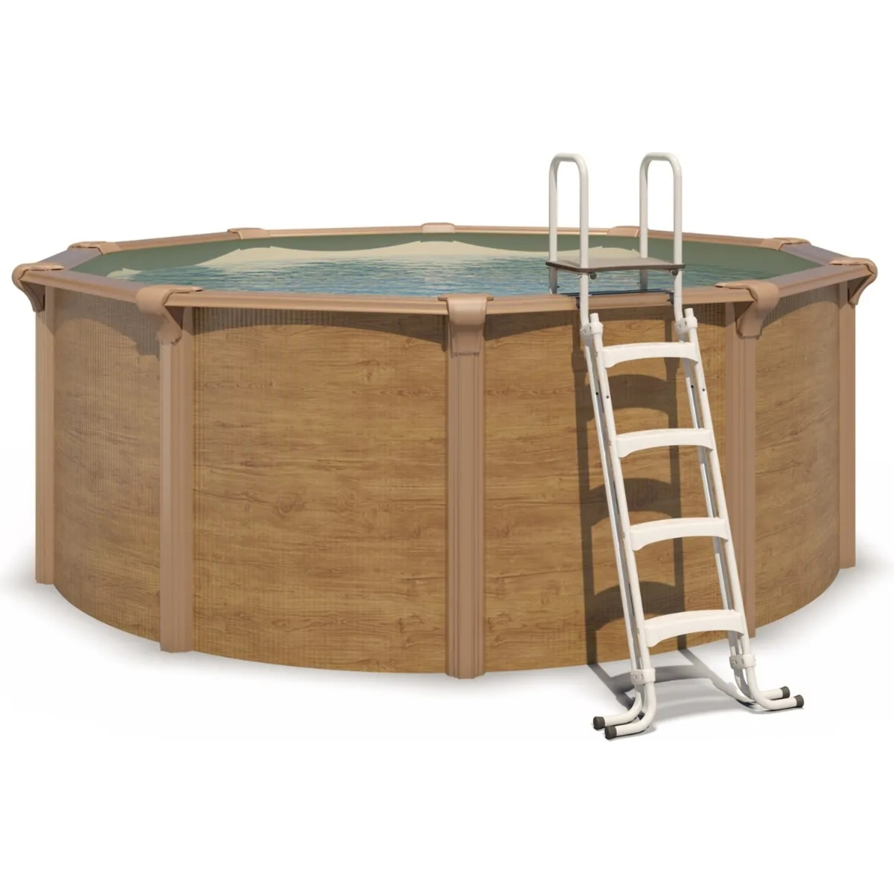 Piscine hors sol acier ronde Ø 3,65 x 1,32 m aspect bois OSMOSE