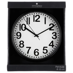 Horloge bord arrondi - D22 cm