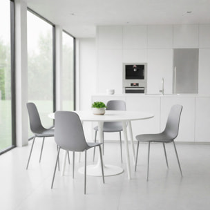 Set 4 Sedie Moderne Con Schienale Ergonomico In Polipropilene E Gambe In Metallo Cucina Sala Da Pranzo Soggiorno 87 x 53 x 49 Cm Grigio Scuro