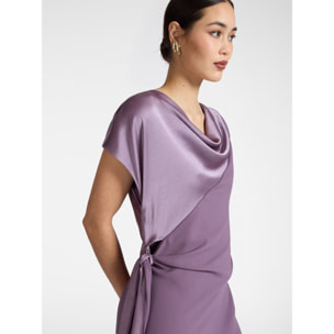 Elena Mirò - Vestido largo con nudo lateral - Violeta