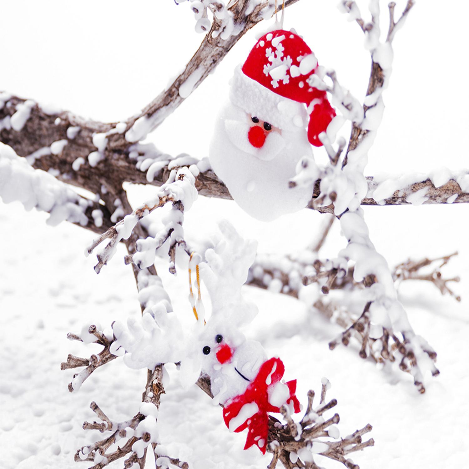 Confezione da 2 decorazioni natalizie Babbo Natale e renne con farfallino.