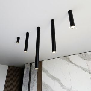 Lampada a sospensione Tecno 1XL in acciaio nero opaco