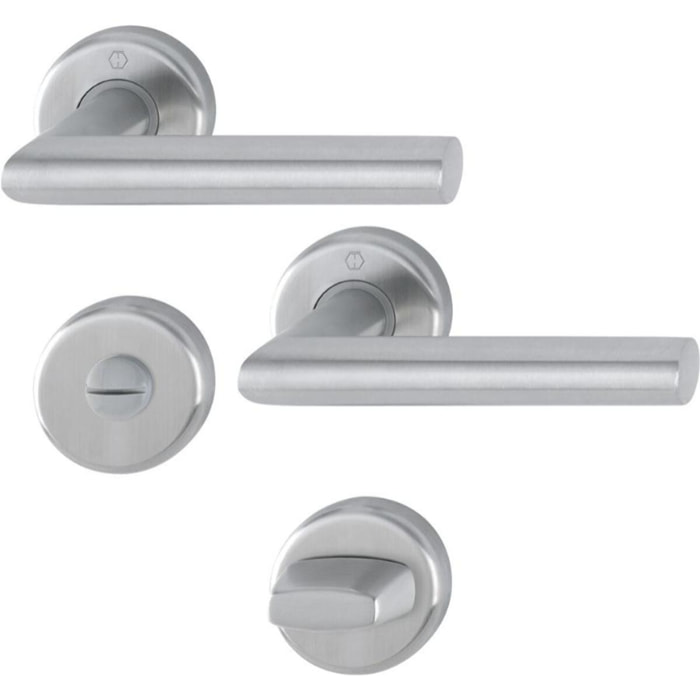 Garniture de porte HOPPE Utrech - Inox - Bec de cane condamnation - 3940701