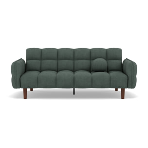 Adam - Canapé convertible clic-clac 2 places bubble en tissu texturé - Vert