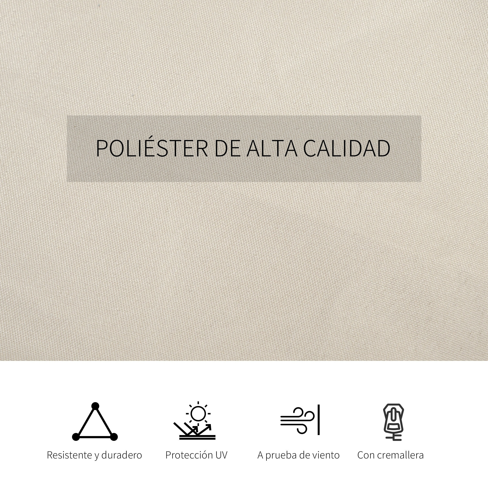 Outsunny 4 Paredes Laterales para Cenador 302x205 cm Laterales para Gazebo Universal con 40 Ganchos y Anillos en C para Pérgola Carpa Beige