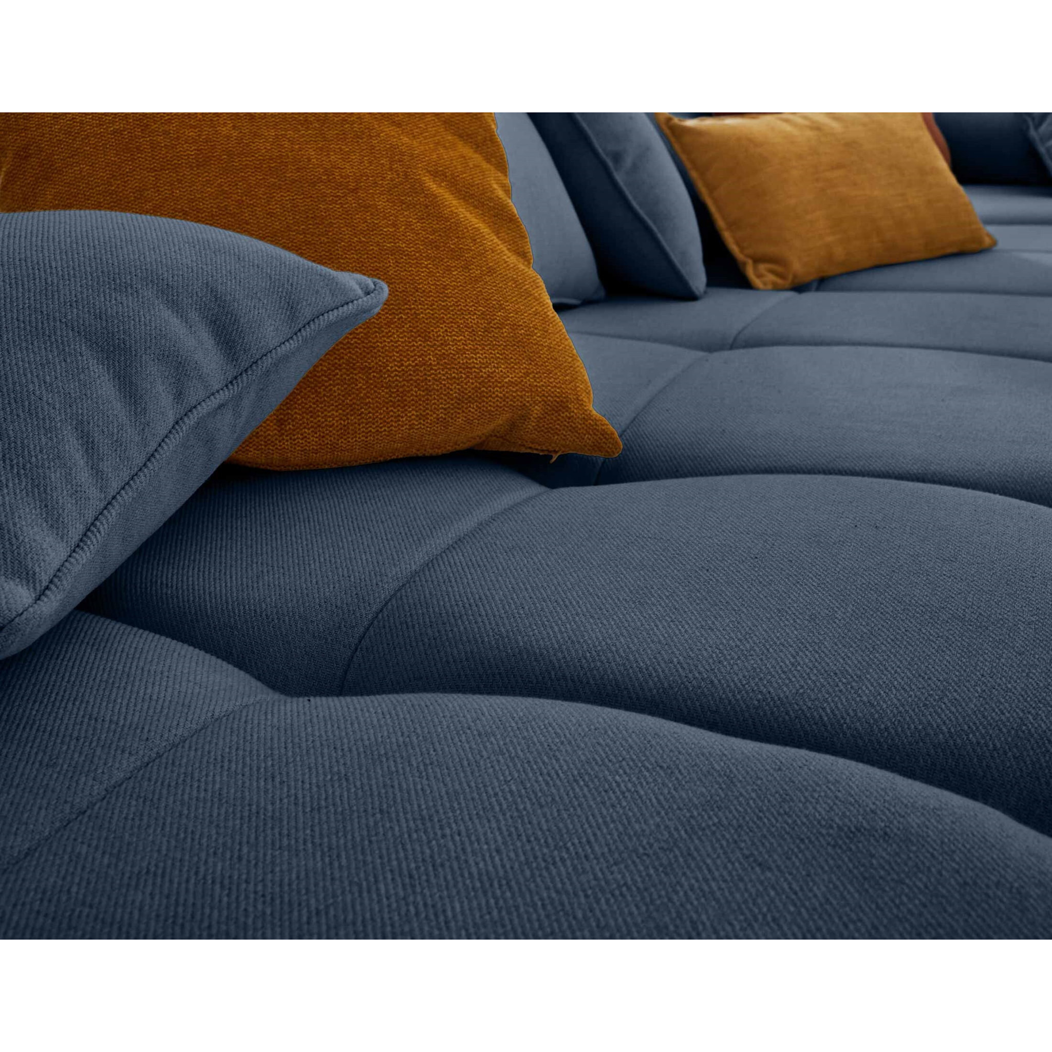 Caracas - canapé modulable d'angle droit - 5 places - en tissu - Bleu