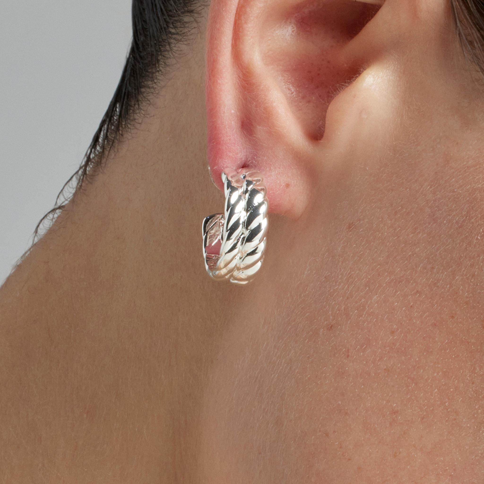 Pendientes de 19,5mm de diámetro acabado plata