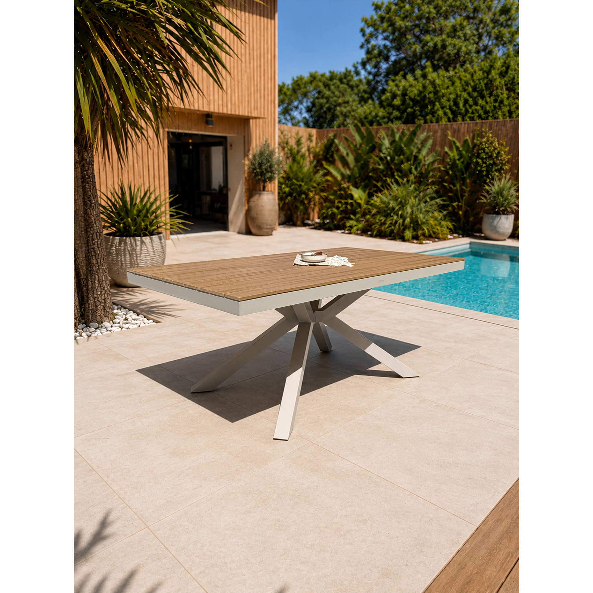 LAMU - Ensemble repas de jardin 6 places en alu